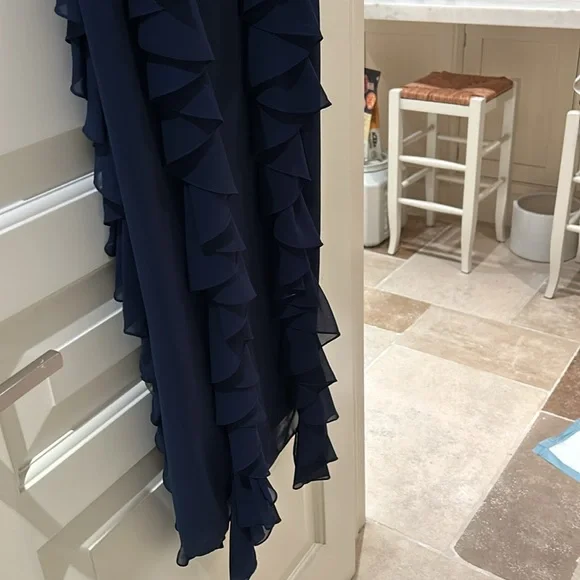 Mikael Aghal navy dress sz 8.  Beautiful and elegant. - Picture 6 of 7